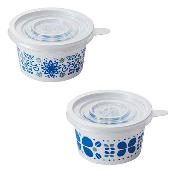 使い捨て容器 6個入り フタ付フルーツカップ 小 青花 （ 花柄 カップ フルーツカップ 使い捨て ...