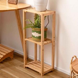 スリムシェルフ 3段 天然木 北欧風 幅30cm （ 棚 ラック 収納 木製 コンパクト 可動棚 家具 ）｜お弁当グッズのカラフルボックス