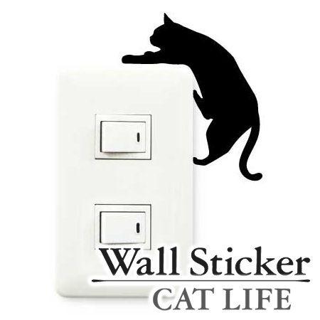 ウォールステッカー　壁紙シール　猫　落ちそう　CAT LIFE （ インテリアシール ウォールシール...