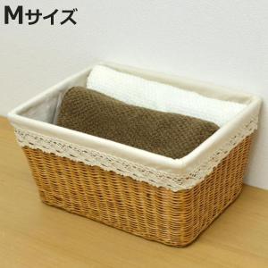 ちどり産業 収納バスケット 天然素材 レース Mサイズ 3個セット （ 幅