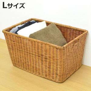 天然素材ラタンバスケット（L） 幅50×奥35×高さ28cm 3個セット 最短
