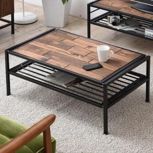 東谷 センターテーブル 幅100cm 木製 天然木 アイアン脚 ローテーブル