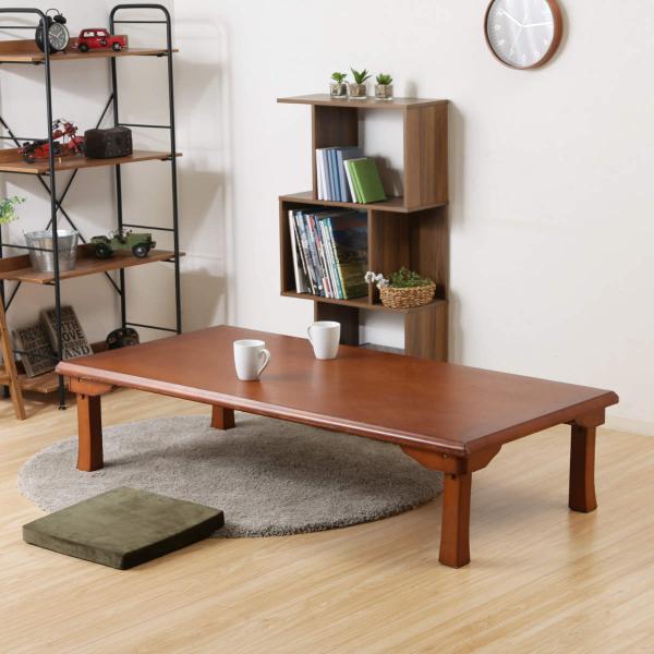 ローテーブル 幅150×奥行75×高さ34cm 折脚和風座卓 （ リビングテーブル センターテーブル...