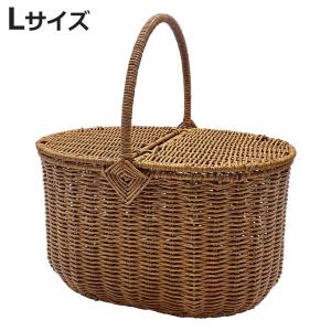 母の日 丸型蓋付バスケット アタ雑貨 バリ島 エスニックインテリア