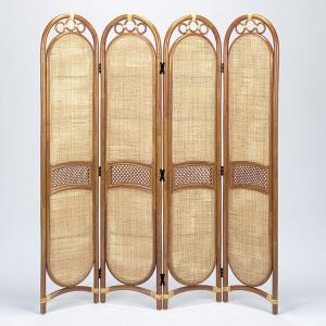 衝立 4連 ラタン パーテーション 籐家具 高さ150cm（ 衝立 間仕切り