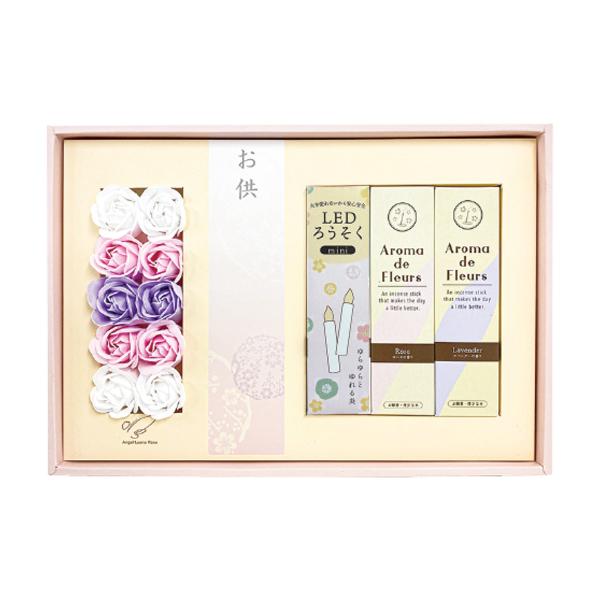 LEDローソク 線香 石鹸 お供え ギフト 5 お花のカタチの石鹸 （ ギフトセット LEDろうそく...