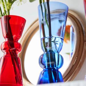 花瓶 valoa ヴァロア 7.5×20cm フラワーベース （ 花びん 花器 ガラス クリア おしゃれ 一輪挿し 花 グリーン ）