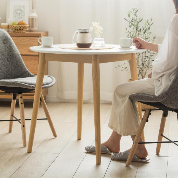 ダイニングテーブル 円形 直径80cm マロン （ 1人掛け 2人掛け テーブル コンパクト ミニテ...