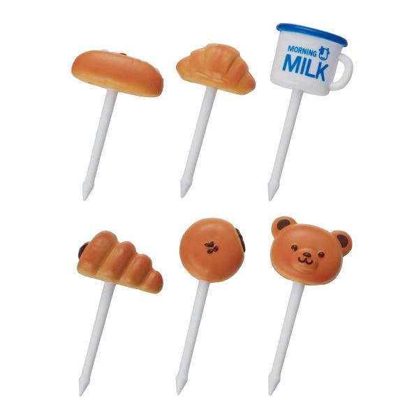 ピック 6本入 おなじみのパンピック （ ランチピック 6本 お弁当ピック お弁当 飾り パン かわ...