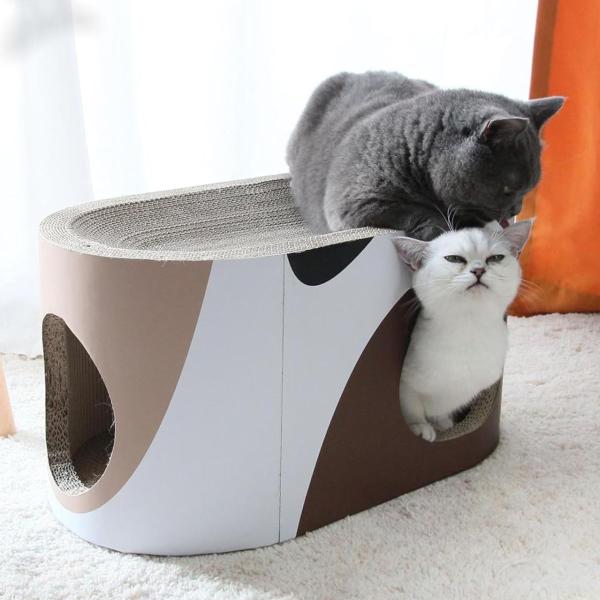 ペットハウス 隠れん坊ハウス 爪とぎ 猫 （ 爪研ぎ つめとぎ 猫用 爪とぎハウス ダンボール スト...