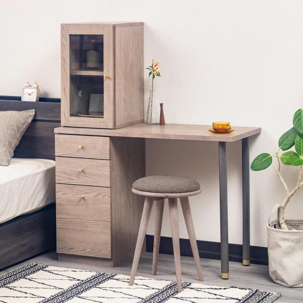 ドレッサー デスク 幅100cm ワークデスク 収納棚付 パレ （ 化粧台 机 鏡台 メイク ドレッ...