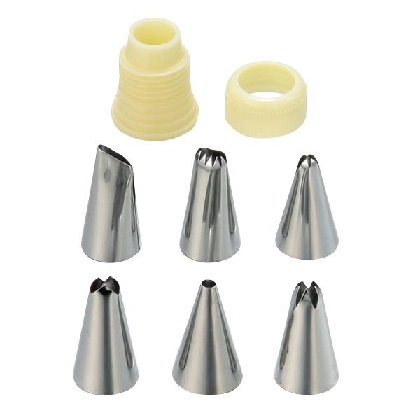 口金セット キャップ付 ST ステンレス （ タイガークラウン クリーム絞り クリーム用口金 6種類...