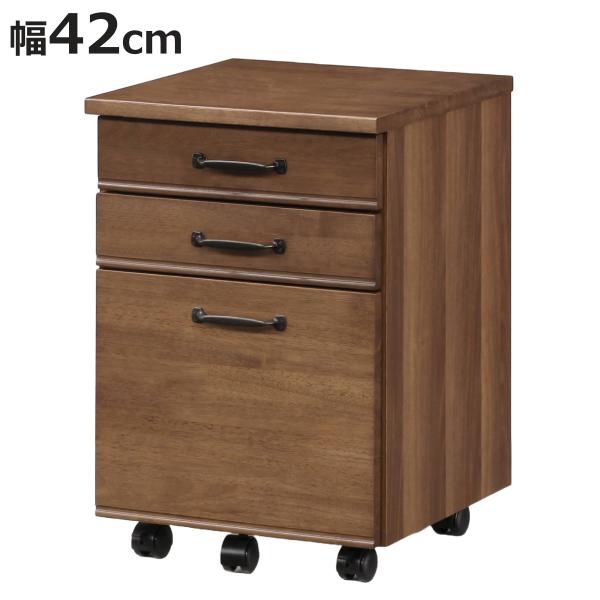 デスクワゴン 幅42cm 3段 キャスター付 トライR （ ワゴン サイドワゴン 引き出し 収納 デ...