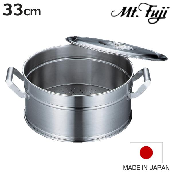 蒸し器 33cm 2升炊き エレックマスター プロ 蓋付き ステンレス製 日本製 フジノス せいろ ...