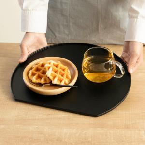 お盆 ノンスリップ 抗菌 半月盆 （ 半月膳 日本製 おしゃれ かわいい 木目調 木目調トレー 盆 ）