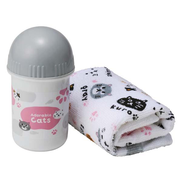 抗菌おしぼりセット ネコのあつまり （ 抗菌ケース付おしぼり ハンドタオル おしぼりタオル おしぼり...