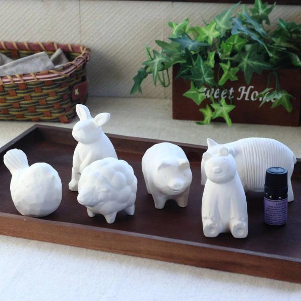 アロマストーン ほっこり動物 動物 陶器 （ アロマ アロマオイル 石 芳香剤 かわいい 置き物 イ...