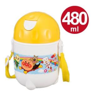 子供用水筒　アンパンマン　ストロー付　480ml　プラスチック製　キャラクター｜colorfulbox