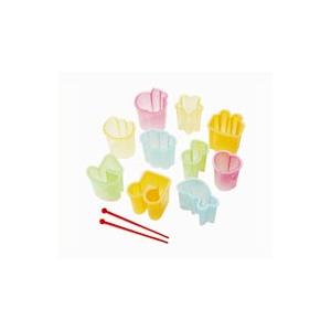 お弁当抜き型セット ミニ 型・10個入 ピック・2本入 （ 簡単キャラ弁 お弁当グッズ 子供 ）｜お弁当グッズのカラフルボックス
