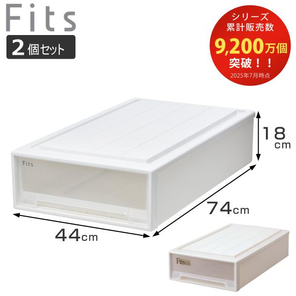 収納ケース Fits フィッツ フィッツケース スリムL 引き出し プラスチック 2個セット （ 収...