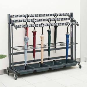 テラモト カードロック傘立て2 48本用 折りたたみ式 （ 法人限定 アンブレラスタンド 傘スタンド 鍵付き カードロック式 キャスター付き ）