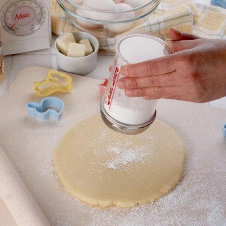 粉糖ふり器 粉ふるい器 ステンレス網 目盛り 蓋付き （ 粉糖ふり 粉糖振り 製菓道具 ）