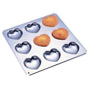 千代田金属(Chiyoda) シリコン加工ハート型8P マドレーヌ型 ケーキ型