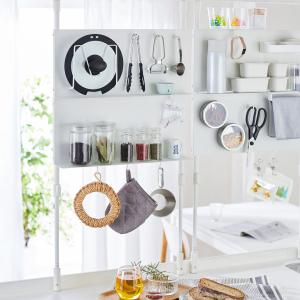 突っ張りラック キッチン用 マグネット棚