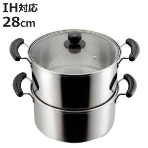 ワコートレーディング だんらん ステンレス製 ガラス 蓋 付3段 蒸し器