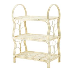 籐 飾り棚 4段 ラタン製 スリムタイプ 幅50cm （ ディスプレイラック