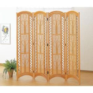 衝立 4連 ラタン パーテーション 籐家具 高さ150cm（ 衝立 間仕切り