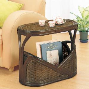 今枝商店 ラタンテーブル 円型 ガラス天板 直径45cm （ サイドテーブル