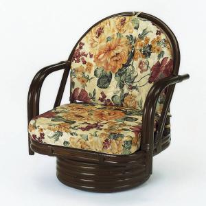 今枝商店 籐 回転座椅子 ミドルタイプ ラタンチェア 座面高24cm