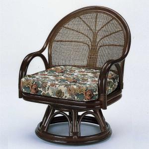 回転座椅子 ラタンチェア ハイバック 籐家具 座面高35cm : お弁当