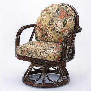 今枝商店 籐 ラウンドチェアー ハイタイプ 腰クッション付 座面高34cm