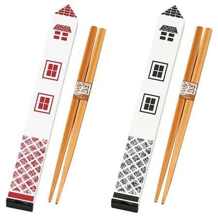 箸＆箸箱セット　HAKOYA　おべんとハウス　蔵　木製箸18cm付き （ はし 箸ケース 家型 ）