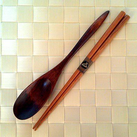 箸＆スプーンセット ナチュラルツイン ケース付 （ はし ハシ ）