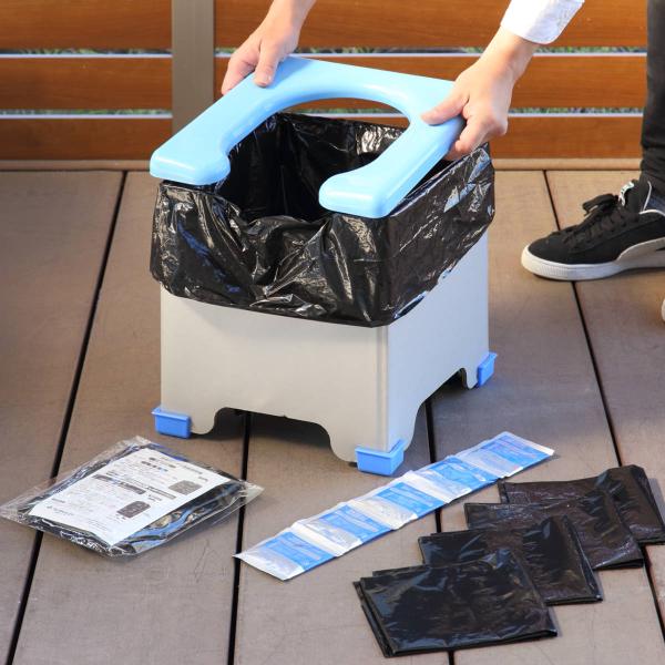 簡易トイレ 非常用 ポータブルトイレ 防災用品 （ 携帯トイレ 災害用トイレ 目隠しポンチョ付き 非...