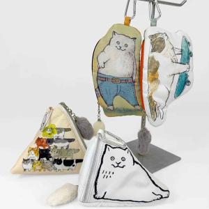 ポーチ ネコ オシャレ （ Kathy Lam 猫 ねこ 小物入れ カラビナ付き