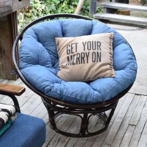 幅90cm・デニム生地・1人掛け円形ソファー（完成品） : インテリアル