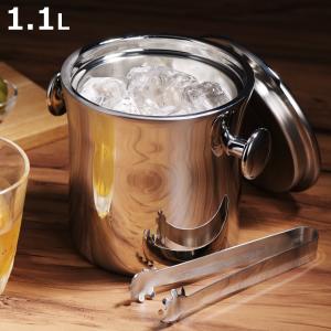 鏡面二重 アイスペール 1.1L フラットタイプ （ ステンレス ボトル