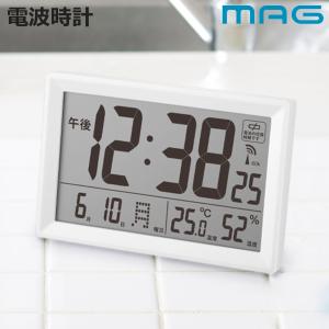 ノア精密 電波時計 デジタル 温湿度計付き カレンダー付き 置き掛け