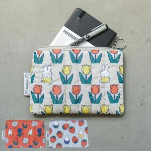 ポーチ ミッフィー miffy Dick Bruna 薄型 キルティング （ 薄い スリム ミニポーチ 小物入れ コスメポーチ ）