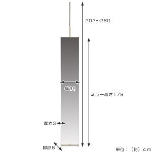鏡 ウォールミラー 突っ張り壁面ミラー 幅30...の詳細画像3