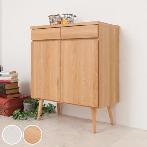 キャビネット リビングボード 北欧風 脚付き 幅74cm （ 完成品 北欧 リビングボード リビング収納 ）