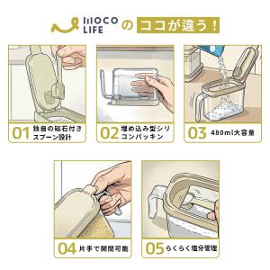 調味料入れ スプーン付き 調味料ポット セット...の詳細画像3