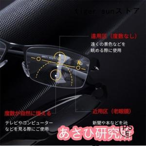 老眼鏡 遠近両用 変色 メガネ ブルーライトカ...の詳細画像3