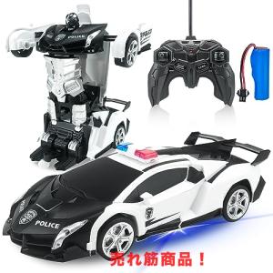 Tcvents ラジコンカー 変形 ロボット 車おもちゃ スタントカー ロボットに変身でき LED搭載 360度回転 リモコン RCカー モデルカー こども向け 子供おもちゃ 誕｜colorfulmarket