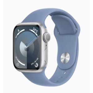 Apple Watch Series 9 (GPSモデル) - 41mm Silver シルバーアルミニウムケース MR9M3J/A + Blueウインターブルースポーツバンド - S/Mの商品画像