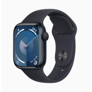 「新品」Apple Watch Series 9 (GPSモデル) - 41mm Midnight ミッドナイトアルミニウムケース MR8W3J/A + ミッドナイトスポーツバンド - S/M